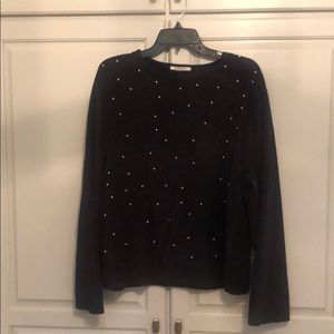Zara Black Sweatshirt W/Pearls